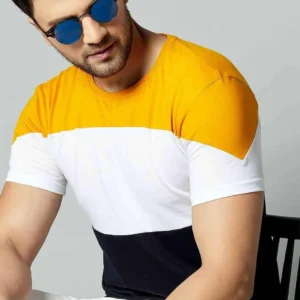 AUSK Men's Colourblock Crew-Neck T-shirt